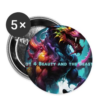 Fabulous dragon 👹 motif with neon colors - Buttons medium 1.26"/32 mm (5-pack) - white - Front
