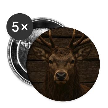 Majestic moose with antlers - Buttons medium 1.26"/32 mm (5-pack) - white - Front