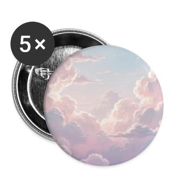 Background clouds Pink - Buttons medium 1.26"/32 mm (5-pack) - white - Front