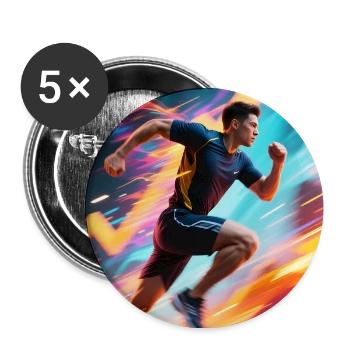 Bleiben Sie in Bewegung - Buttons mittel 32 mm (5er Pack) - Weiß - Vorne