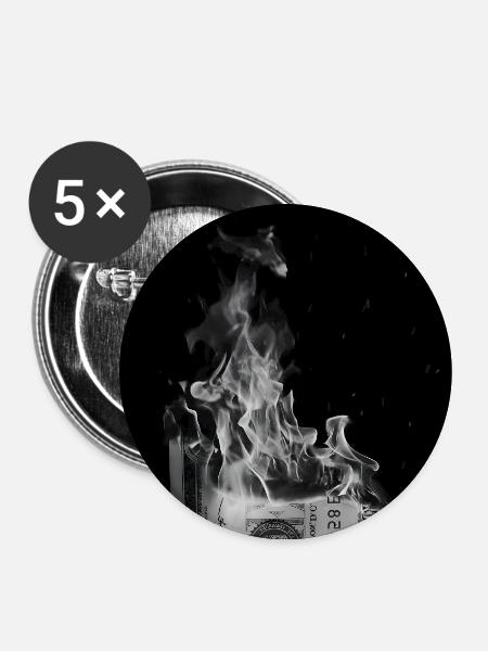 Dollerim Feuer - Buttons mittel 32 mm (5er Pack) - Weiß