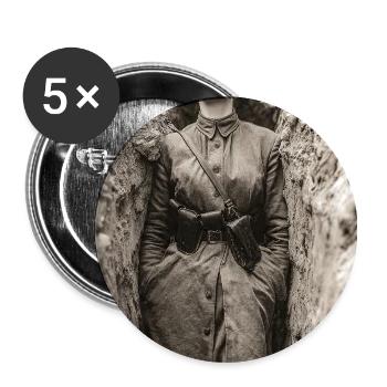 Portrait militaire sépia - Lot de 5 moyens badges (32 mm) - blanc - Devant