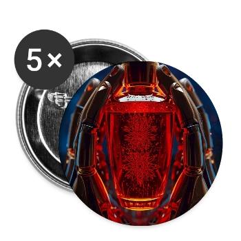 Red Crystal Robo Hands - Buttons medium 1.26"/32 mm (5-pack) - white - Front