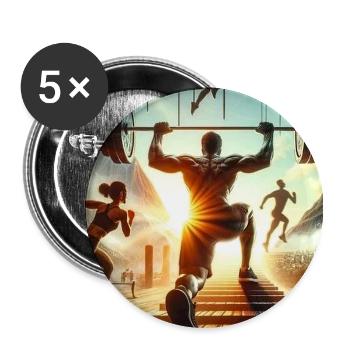 Futuristisches Fitnessstudio bei Tagesanbruch - Buttons mittel 32 mm (5er Pack) - Weiß - Vorne