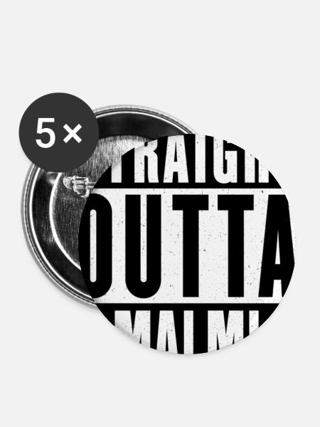 Gerade Outta Malmi - Buttons mittel 32 mm (5er Pack) - Weiß