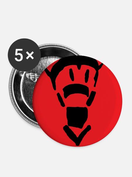 Screamer Dude - Buttons mittel 32 mm (5er Pack) - Weiß