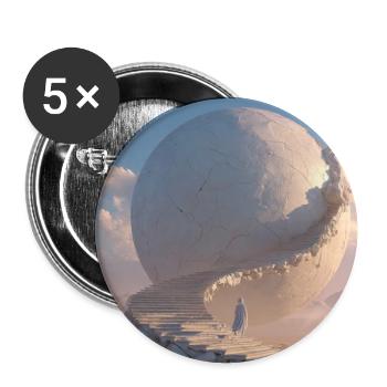 Escalier en colimaçon vers la sphère lunaire - Lot de 5 moyens badges (32 mm) - blanc - Devant