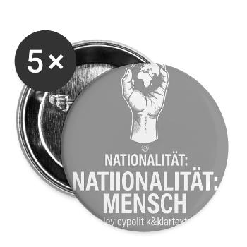 Nationalität Mensch  - Buttons mittel 32 mm (5er Pack) - Weiß - Vorne