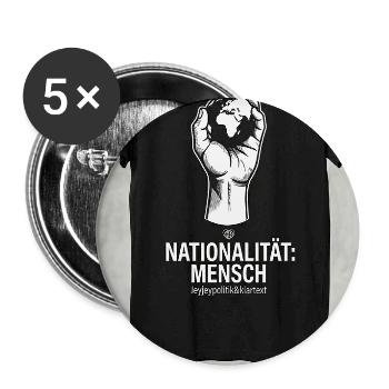 Nationalität Mensch  - Buttons mittel 32 mm (5er Pack) - Weiß - Vorne