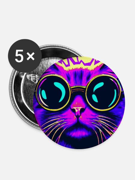 Sonnenbrille Cat - Buttons mittel 32 mm (5er Pack) - Weiß