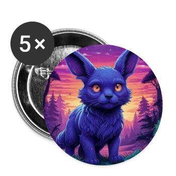 Neon Fuchs im Abendwald - Buttons mittel 32 mm (5er Pack) - Weiß - Vorne