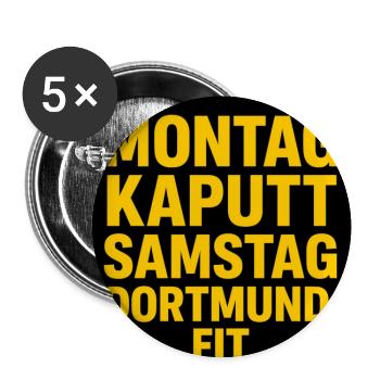 Dortmund  - Buttons mittel 32 mm (5er Pack) - Weiß - Vorne