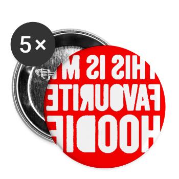 Mein Lieblings-Hoodie-Zitat - Buttons mittel 32 mm (5er Pack) - Weiß - Vorne