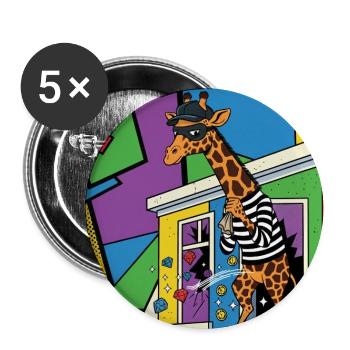 Giraffen-Diebstahl-Pop-Art - Buttons mittel 32 mm (5er Pack) - Weiß - Vorne