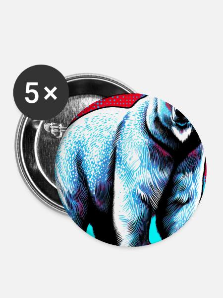 Eisbär - Buttons mittel 32 mm (5er Pack) - Weiß