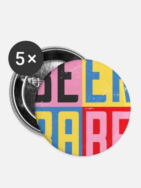 Bier Babe - Buttons mittel 32 mm (5er Pack) - Weiß