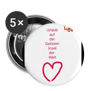 Urlaub - Buttons mittel 32 mm (5er Pack) - Weiß - Vorne