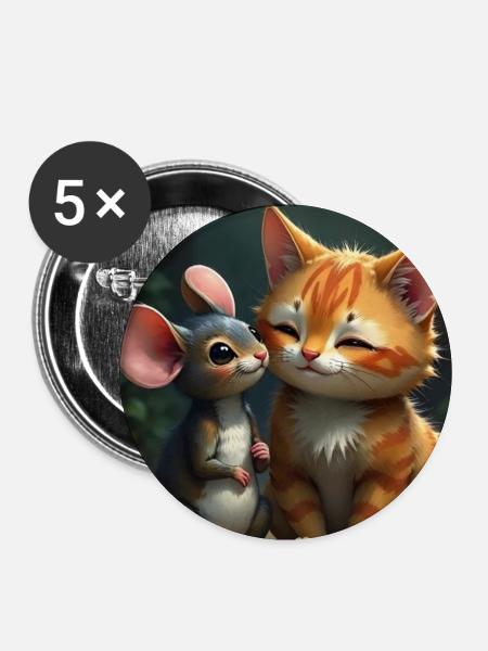 Didimaus69 - Buttons mittel 32 mm (5er Pack) - Weiß