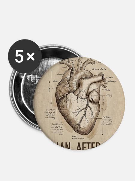 Human After - Buttons mittel 32 mm (5er Pack) - Weiß