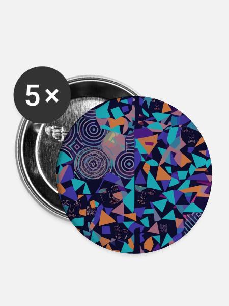 Anti AI Distortion Pattern - Buttons mittel 32 mm (5er Pack) - Weiß