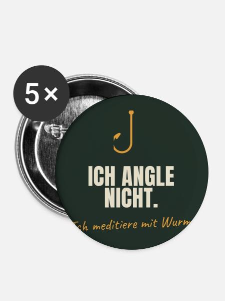 Angeln - Buttons mittel 32 mm (5er Pack) - Weiß