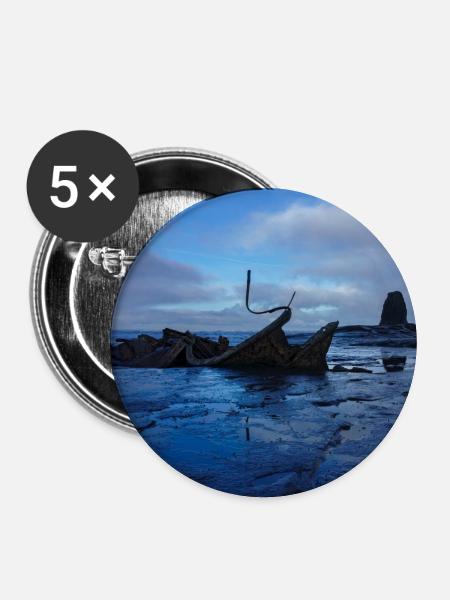 Schiffbruch - Buttons mittel 32 mm (5er Pack) - Weiß