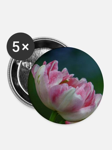 Tulpe Nahaufnahme - Buttons mittel 32 mm (5er Pack) - Weiß