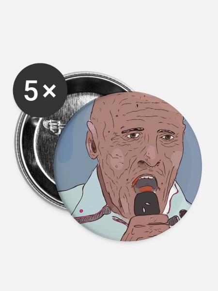 Sängerporträt Pop-Art Stil - Buttons mittel 32 mm (5er Pack) - Weiß