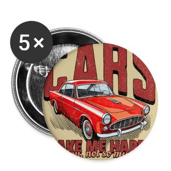 Retro Auto Rostoptik - Buttons mittel 32 mm (5er Pack) - Weiß - Vorne