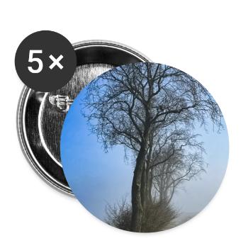 Einsamer Baum im Morgennebel - Buttons mittel 32 mm (5er Pack) - Weiß - Vorne
