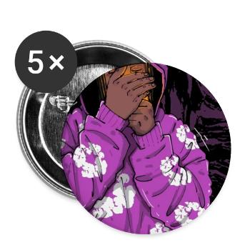 Purple Cloud Hoodie Hush - Buttons mittel 32 mm (5er Pack) - Weiß - Vorne