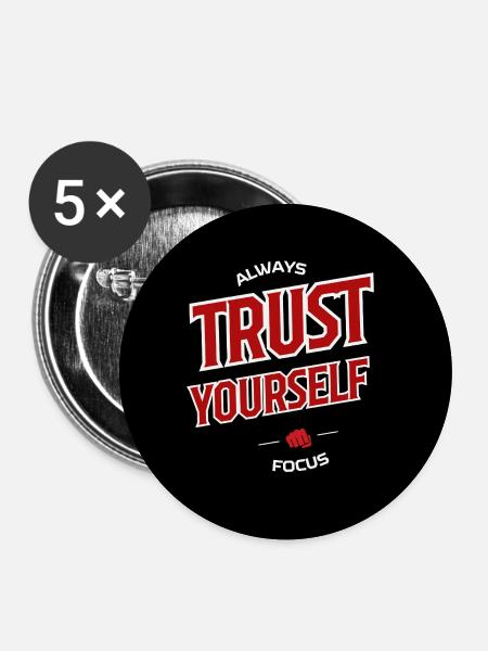 Ermutigung Selbstvertrauen - Buttons mittel 32 mm (5er Pack) - Weiß