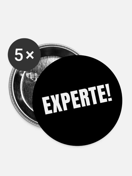 Experte! - Buttons mittel 32 mm (5er Pack) - Weiß