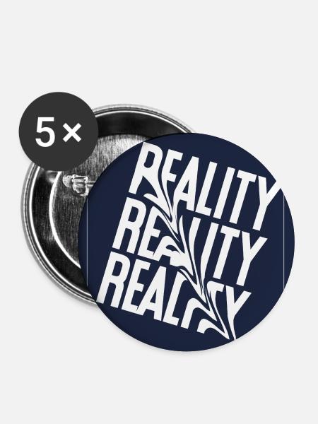 Realität - Buttons mittel 32 mm (5er Pack) - Weiß