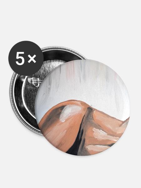 Impressionistischer Akt im Liegen - Buttons mittel 32 mm (5er Pack) - Weiß