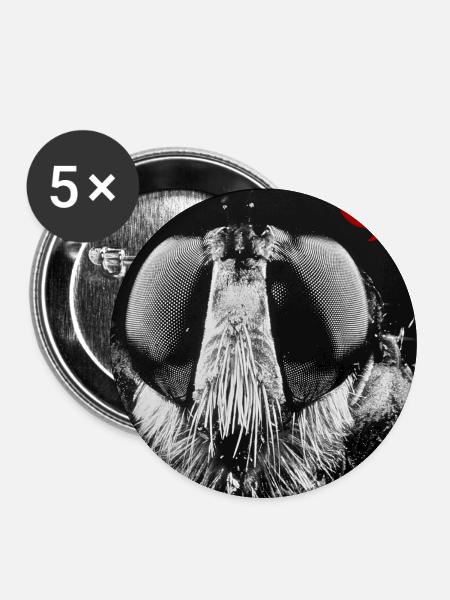 Bug aus - Buttons mittel 32 mm (5er Pack) - Weiß