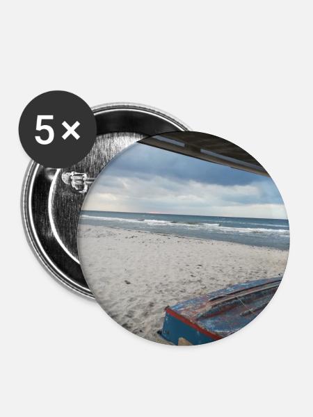chillen an der Ostsee - Buttons mittel 32 mm (5er Pack) - Weiß