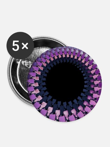 Abstrakt - Buttons mittel 32 mm (5er Pack) - Weiß