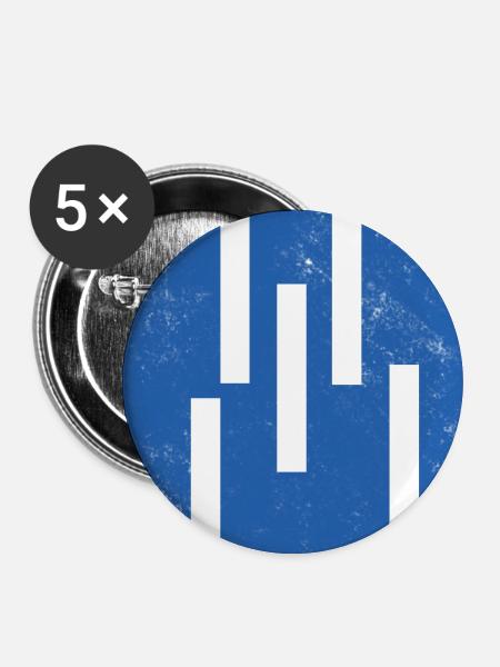 Abstrakte Vertikale Linien Komposition - Buttons mittel 32 mm (5er Pack) - Weiß