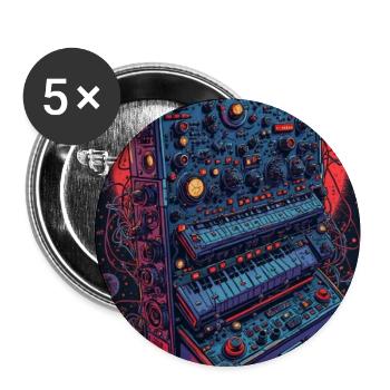 Futuristic electronic music device - Buttons medium 1.26"/32 mm (5-pack) - white - Front