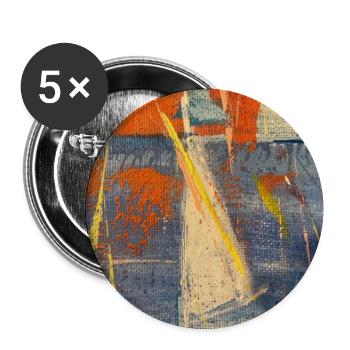 Navigue dans le calme, abctract - Lot de 5 moyens badges (32 mm) - blanc - Devant