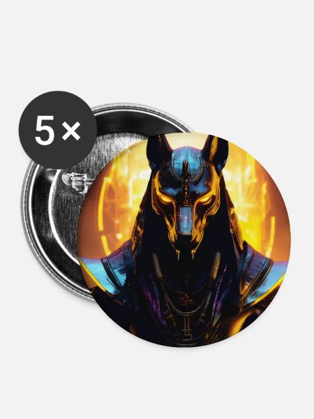 Anubis – Wächter der Seelen - Buttons mittel 32 mm (5er Pack) - Weiß