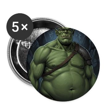 Grüner Ork im Höhlenlicht - Buttons mittel 32 mm (5er Pack) - Weiß - Vorne