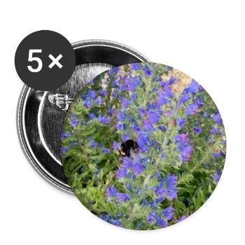 Lilac Blossoms Bee-Friendly Pattern - Buttons medium 1.26"/32 mm (5-pack) - white - Front