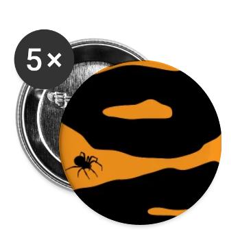 Halloween Grusel-Design mit Kürbissen und Spinnen - Buttons mittel 32 mm (5er Pack) - Weiß - Vorne