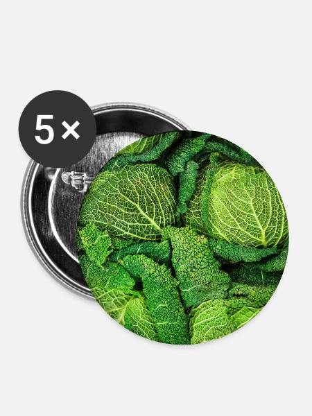 Wirsing Kohl - Buttons mittel 32 mm (5er Pack) - Weiß