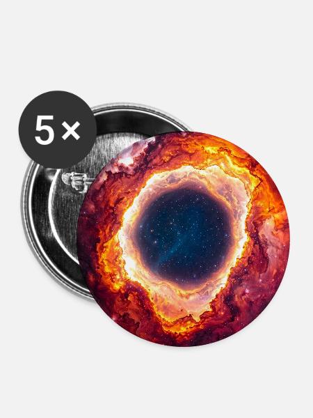 Himmlischer Ring Nebel Leuchten - Buttons mittel 32 mm (5er Pack) - Weiß