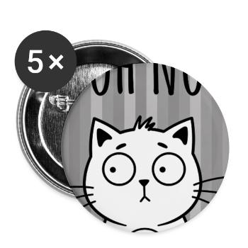 Oh No Cat with Stripe Background - Buttons medium 1.26"/32 mm (5-pack) - white - Front