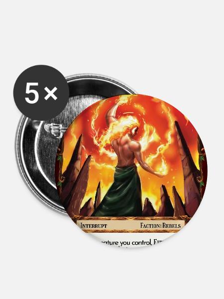 Fire Embrace - Buttons mittel 32 mm (5er Pack) - Weiß