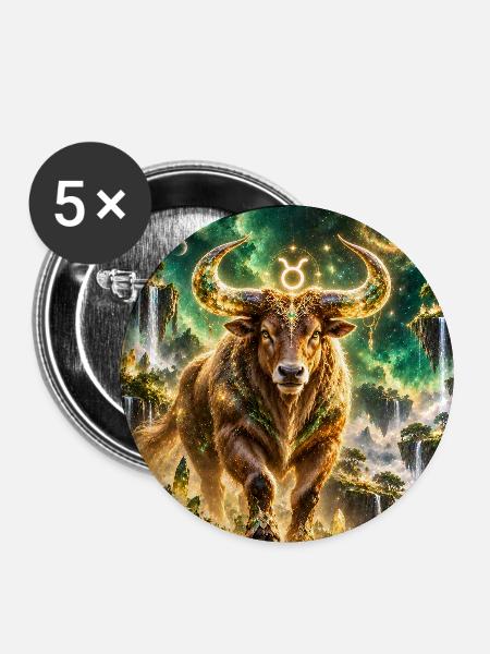 Kosmischer Stier der Sterne - Buttons mittel 32 mm (5er Pack) - Weiß